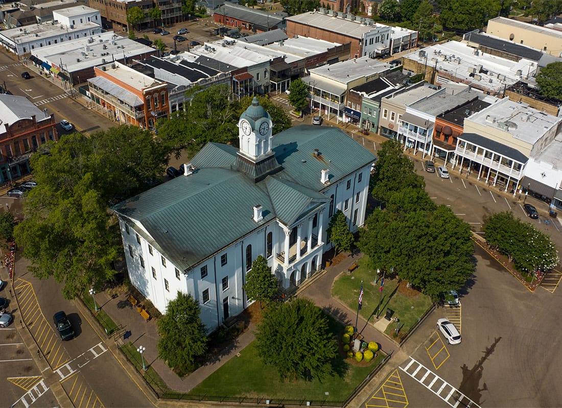 Oxford MS - Courthouse and Surrounding Buildings in Historic Oxford